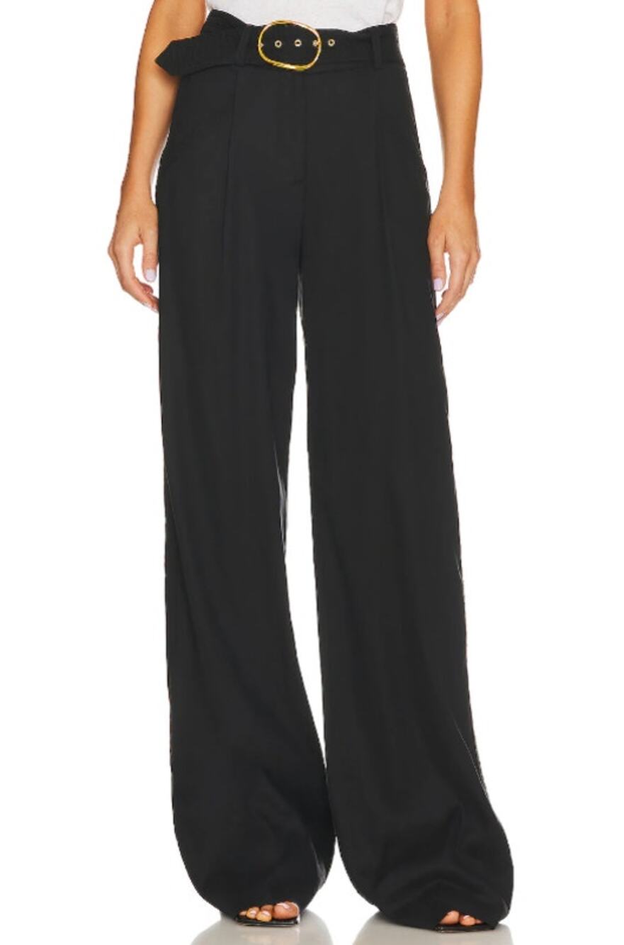 Veronica Beard Rimini Pant Black Belted Wide Leg Trouser Women's 4